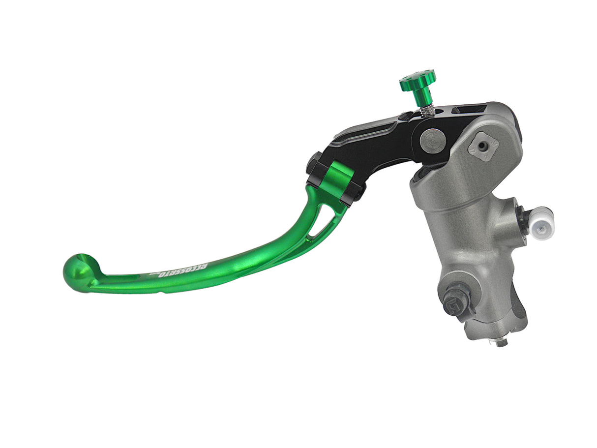 Pompa Frizione Radiale Accossato PRS 15x15-16-17 Con Corpo Pompa Anodizzato Nero E Leva Snodata Colorata (Pomello+Leva)