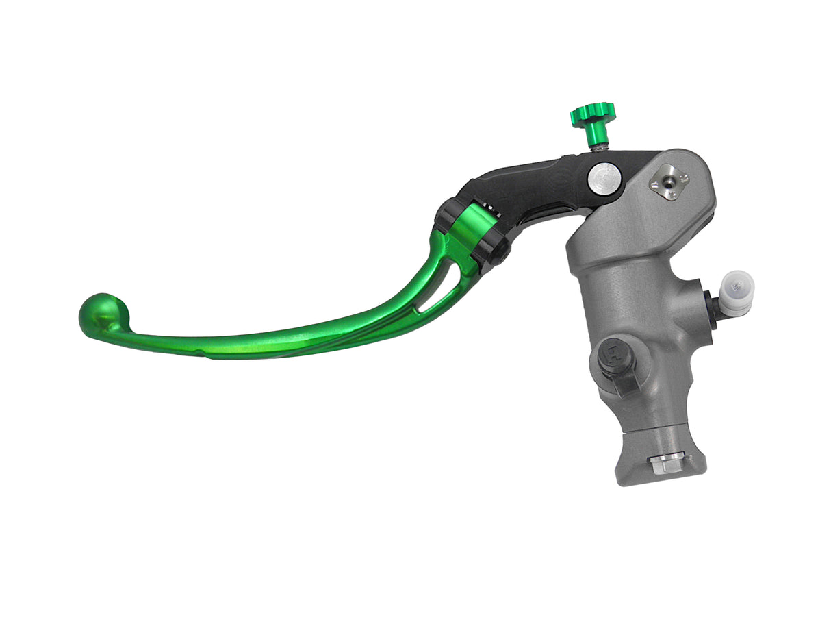 Pompa Frizione Radiale Accossato PRS 15x15-16-17 Con Corpo Pompa Anodizzato Nero E Leva Snodata Colorata (Pomello+Leva)