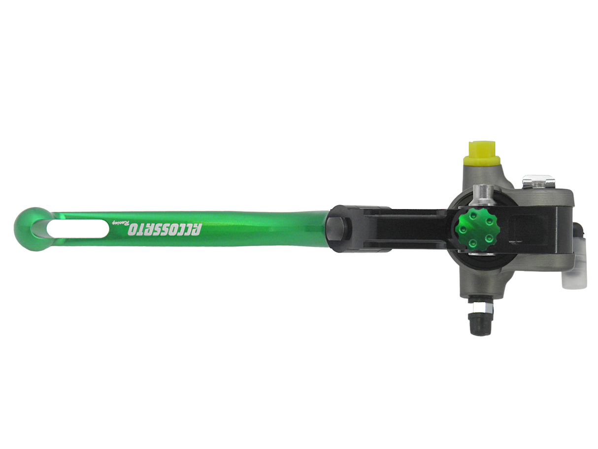 Pompa Frizione Radiale Accossato PRS 15x15-16-17 Con Corpo Pompa Anodizzato Nero E Leva Snodata Colorata (Pomello+Leva)