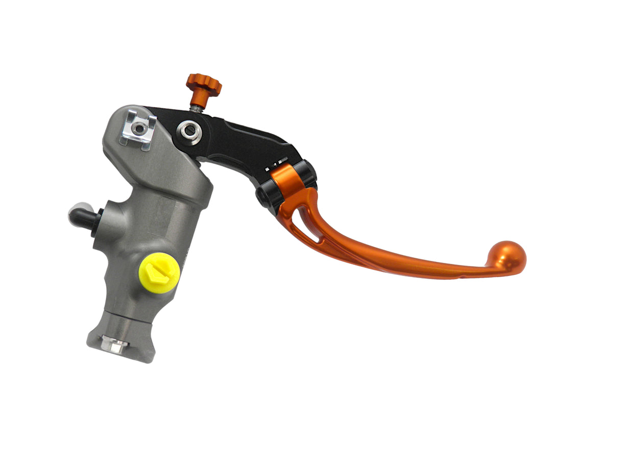 Pompa Frizione Radiale Accossato PRS 15x15-16-17 Con Corpo Pompa Anodizzato Nero E Leva Snodata Colorata (Pomello+Leva)