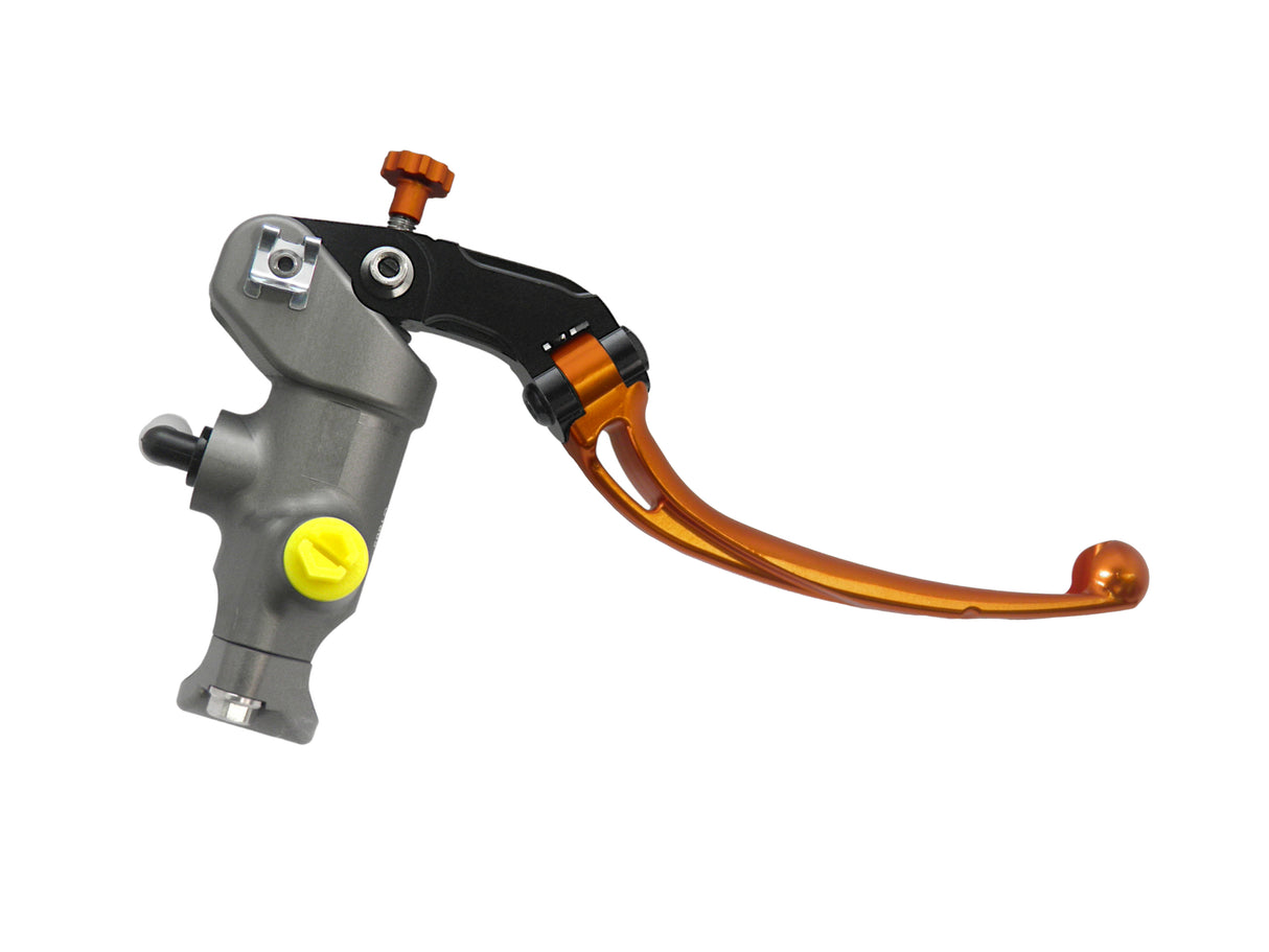 Pompa Frizione Radiale Accossato PRS 15x15-16-17 Con Corpo Pompa Anodizzato Nero E Leva Snodata Colorata (Pomello+Leva)