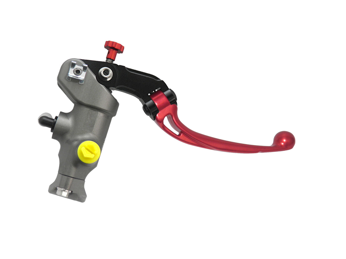 Pompa Frizione Radiale Accossato PRS 15x15-16-17 Con Corpo Pompa Anodizzato Nero E Leva Snodata Colorata (Pomello+Leva)