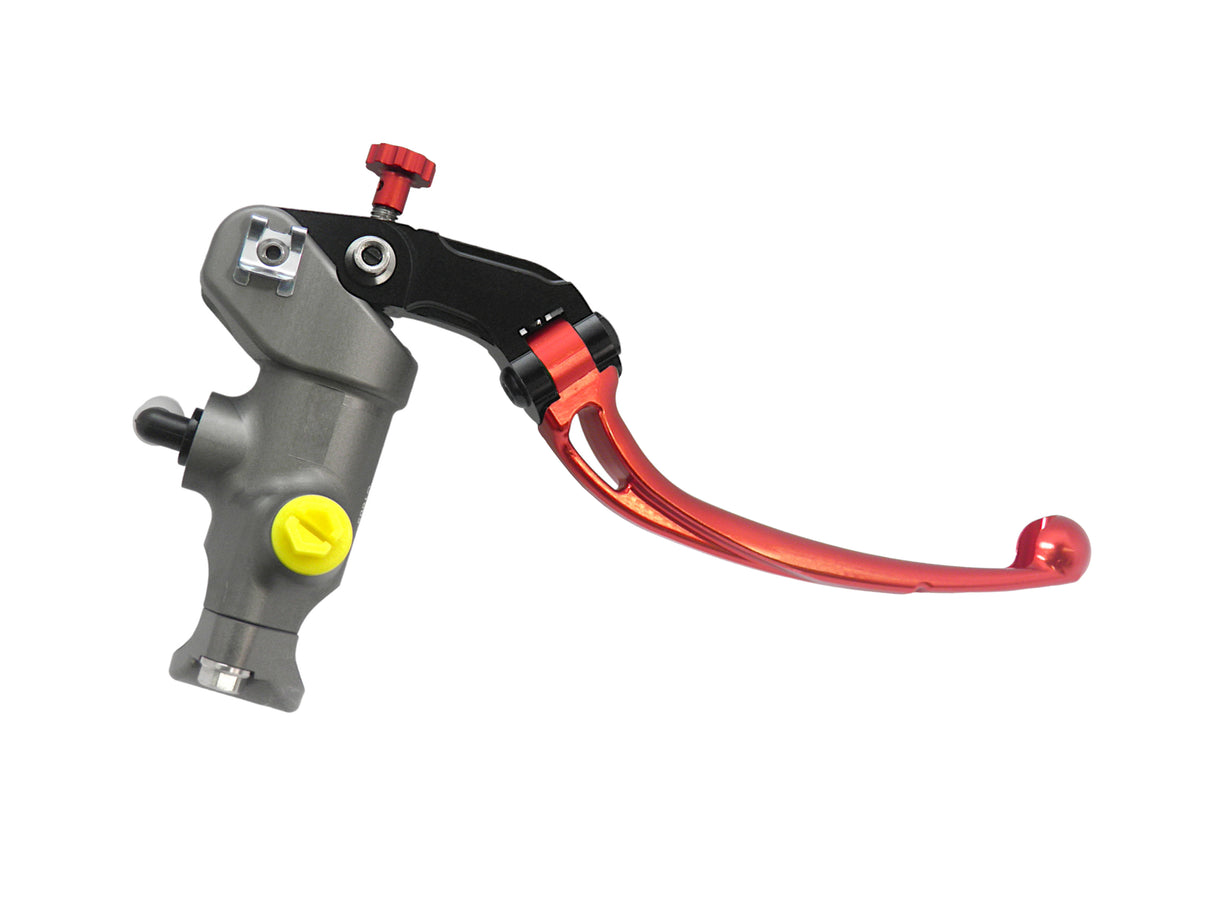 Pompa Frizione Radiale Accossato PRS 15x15-16-17 Con Corpo Pompa Anodizzato Nero E Leva Snodata Colorata (Pomello+Leva)