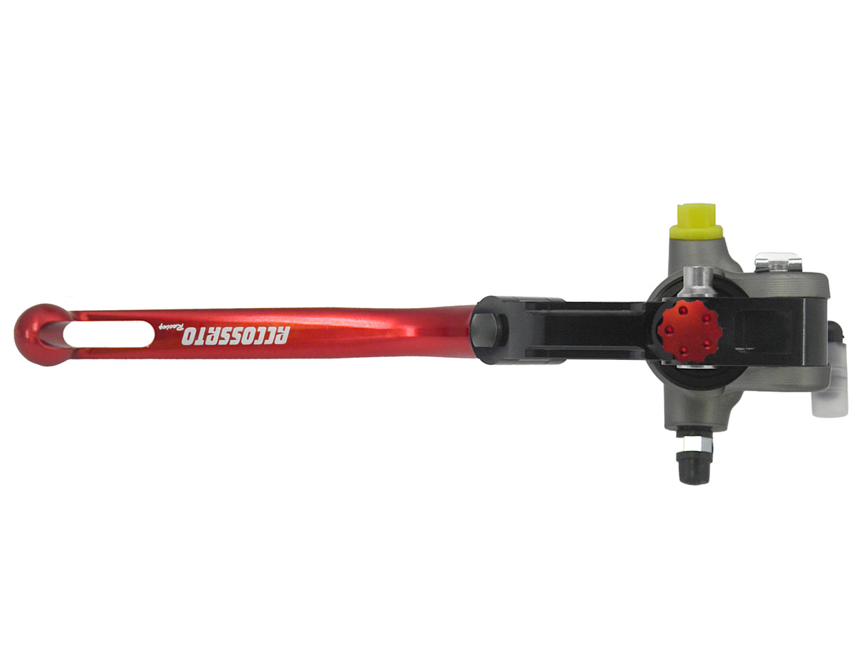 Pompa Frizione Radiale Accossato PRS 15x15-16-17 Con Corpo Pompa Anodizzato Nero E Leva Snodata Colorata (Pomello+Leva)