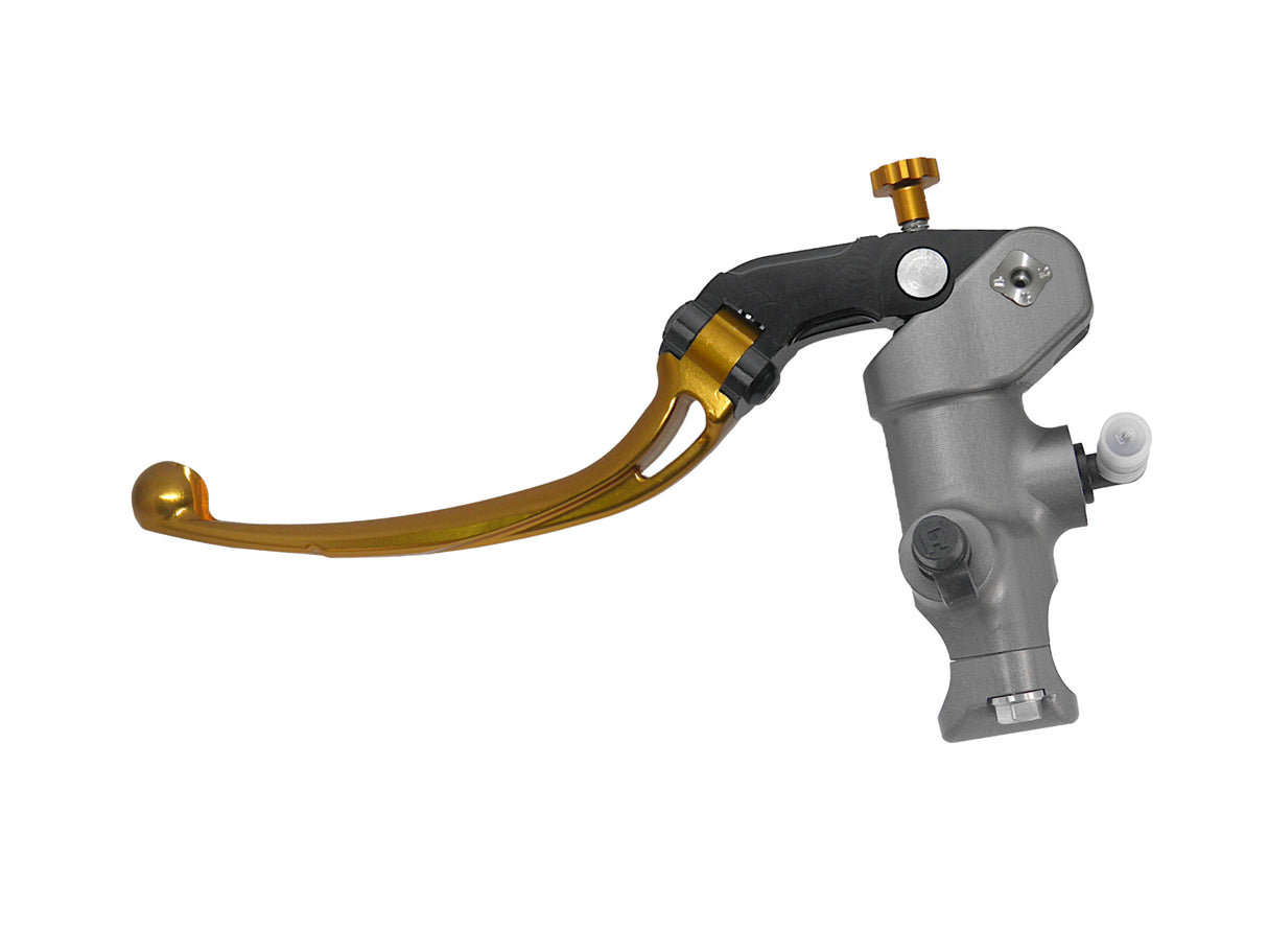 Pompa Frizione Radiale Accossato PRS 15x15-16-17 Con Corpo Pompa Anodizzato Nero E Leva Snodata Colorata (Pomello+Leva)