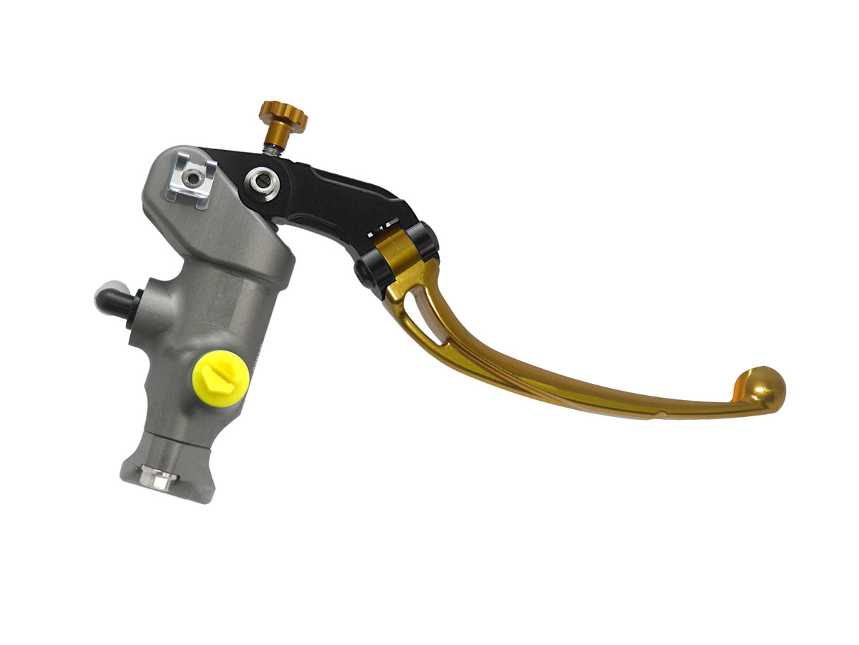 Pompa Frizione Radiale Accossato PRS 15x15-16-17 Con Corpo Pompa Anodizzato Nero E Leva Snodata Colorata (Pomello+Leva)