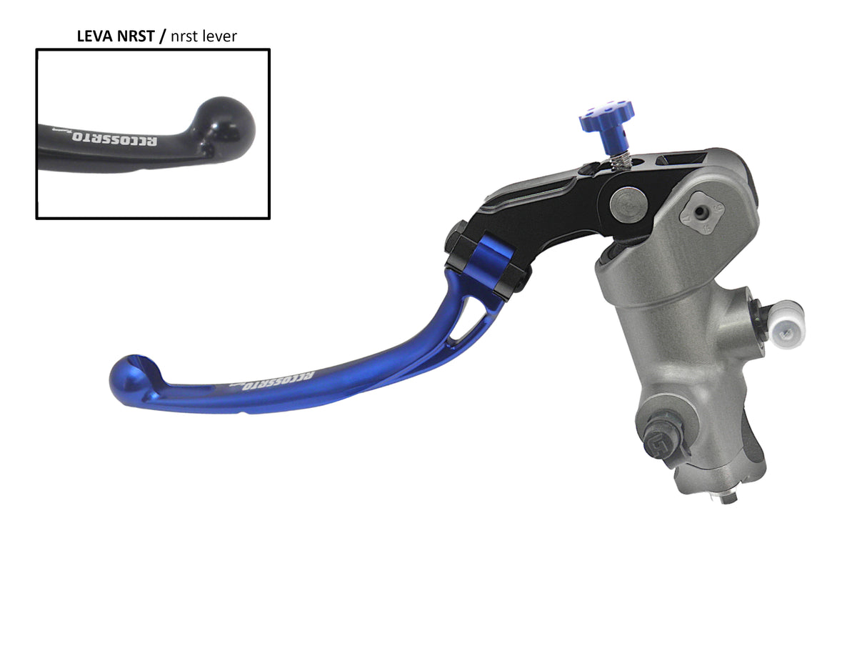 Pompa Frizione Radiale Accossato PRS 17x15-16-17 Con Corpo Pompa Anodizzato Nero E Leva Snodata Colorata (Pomello+Leva)