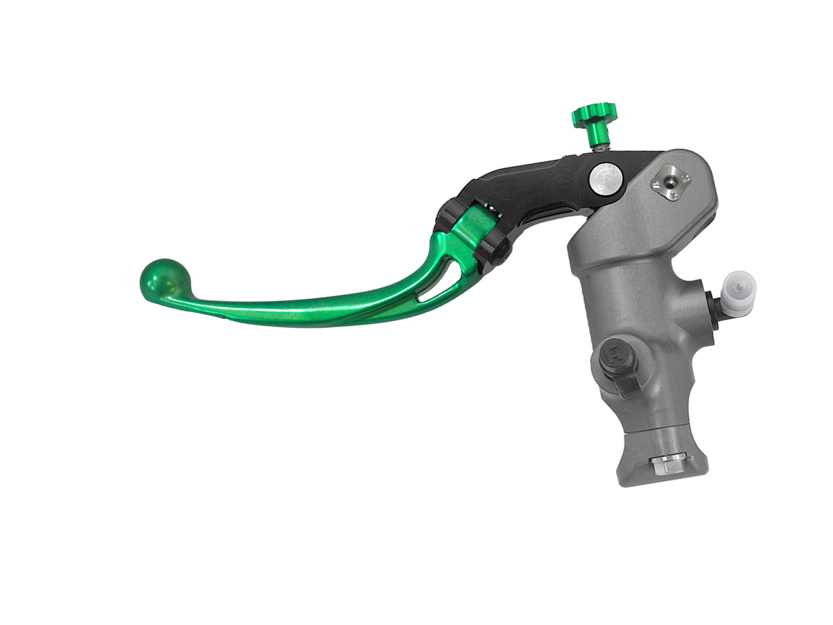 Pompa Frizione Radiale Accossato PRS 17x15-16-17 Con Corpo Pompa Anodizzato Nero E Leva Snodata Colorata (Pomello+Leva)