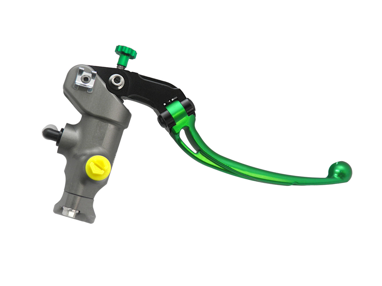 Pompa Frizione Radiale Accossato PRS 17x15-16-17 Con Corpo Pompa Anodizzato Nero E Leva Snodata Colorata (Pomello+Leva)