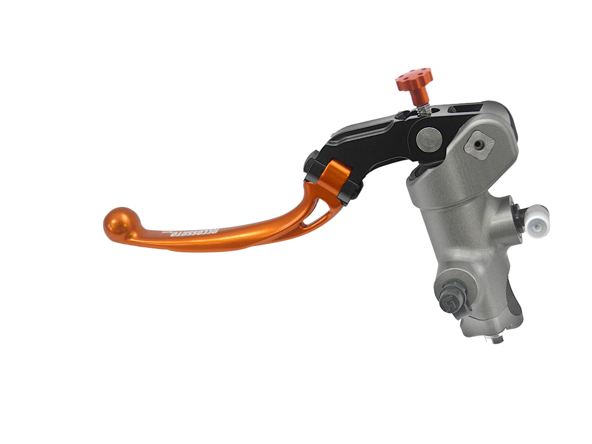 Pompa Frizione Radiale Accossato PRS 17x15-16-17 Con Corpo Pompa Anodizzato Nero E Leva Snodata Colorata (Pomello+Leva)