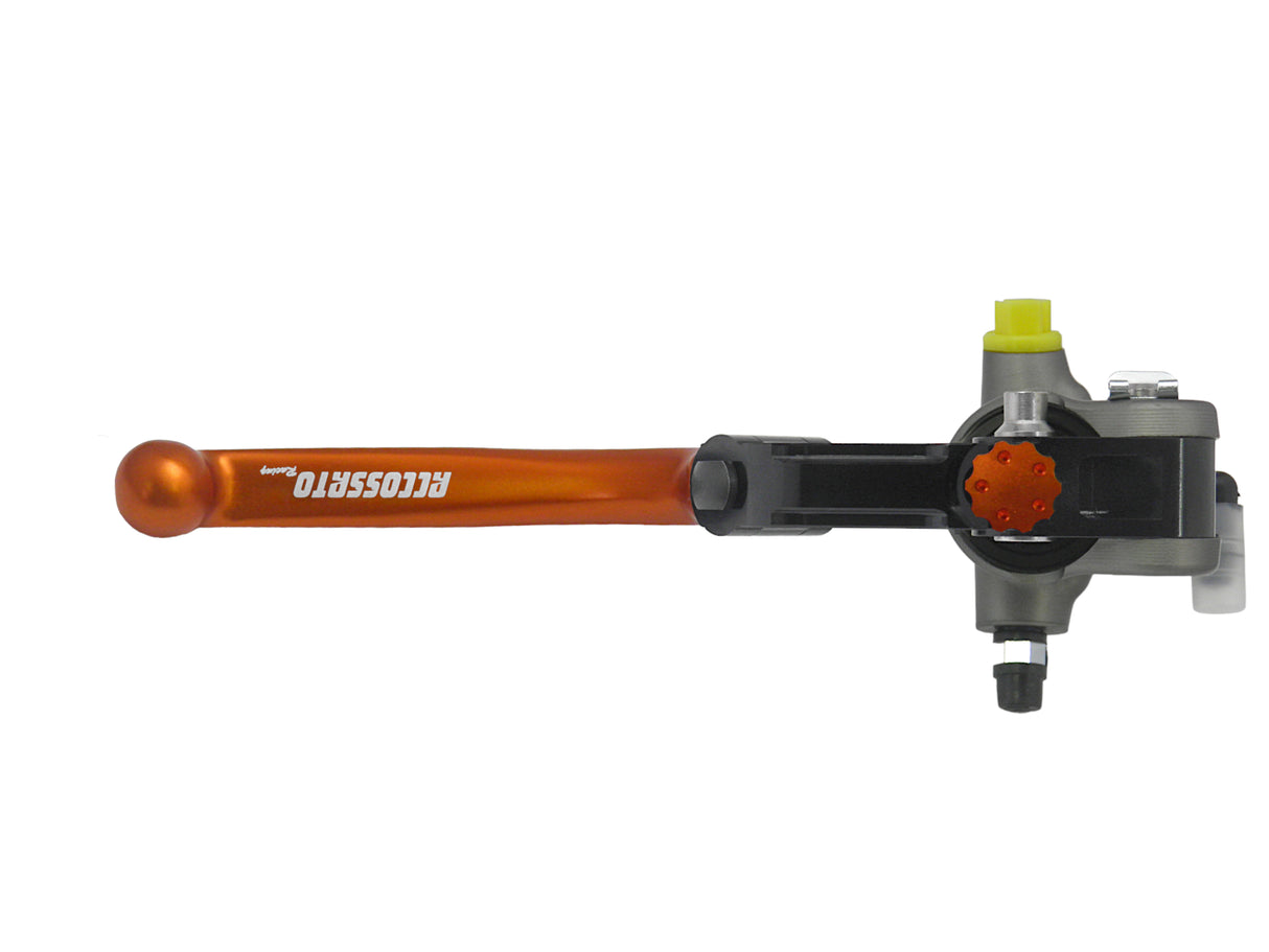 Pompa Frizione Radiale Accossato PRS 17x15-16-17 Con Corpo Pompa Anodizzato Nero E Leva Snodata Colorata (Pomello+Leva)