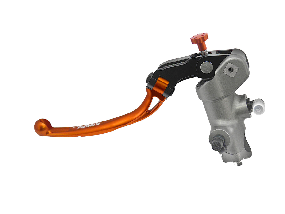 Pompa Frizione Radiale Accossato PRS 17x15-16-17 Con Corpo Pompa Anodizzato Nero E Leva Snodata Colorata (Pomello+Leva)