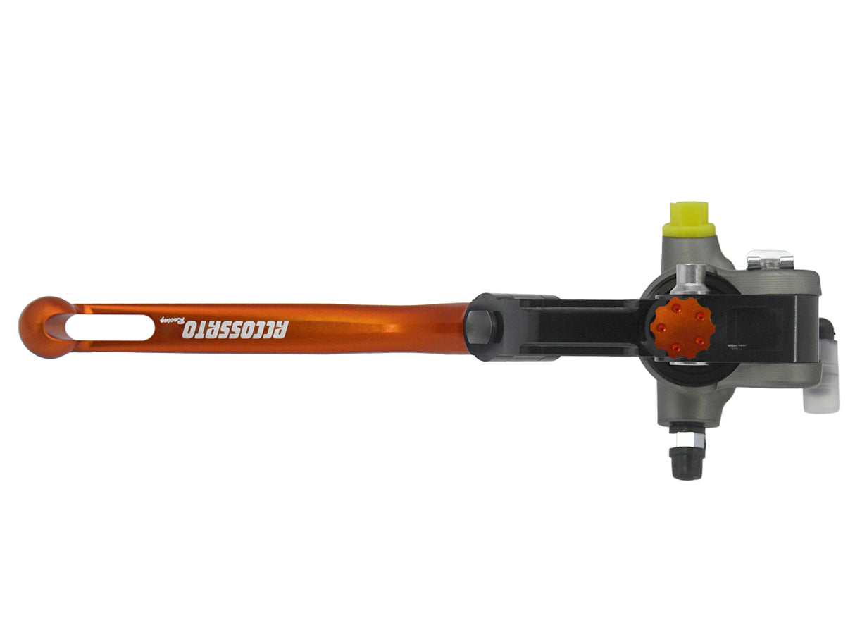 Pompa Frizione Radiale Accossato PRS 17x15-16-17 Con Corpo Pompa Anodizzato Nero E Leva Snodata Colorata (Pomello+Leva)