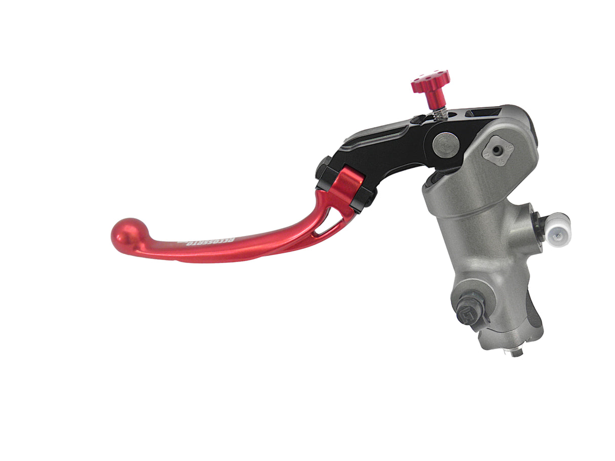 Pompa Frizione Radiale Accossato PRS 17x15-16-17 Con Corpo Pompa Anodizzato Nero E Leva Snodata Colorata (Pomello+Leva)