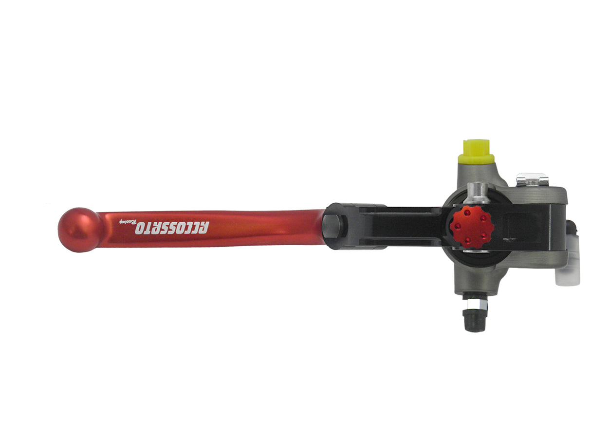 Pompa Frizione Radiale Accossato PRS 17x15-16-17 Con Corpo Pompa Anodizzato Nero E Leva Snodata Colorata (Pomello+Leva)