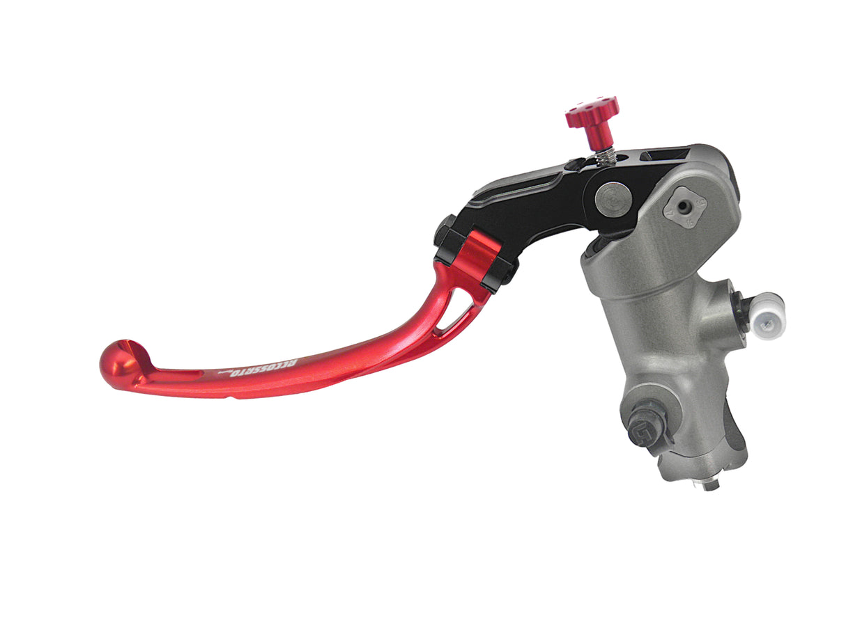 Pompa Frizione Radiale Accossato PRS 17x15-16-17 Con Corpo Pompa Anodizzato Nero E Leva Snodata Colorata (Pomello+Leva)