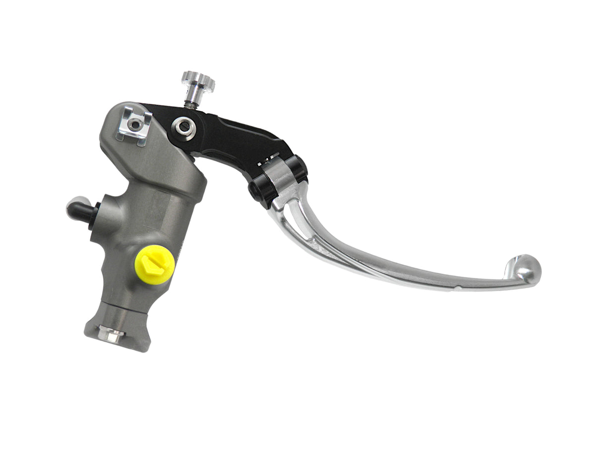 Pompa Frizione Radiale Accossato PRS 17x15-16-17 Con Corpo Pompa Anodizzato Nero E Leva Snodata Colorata (Pomello+Leva)