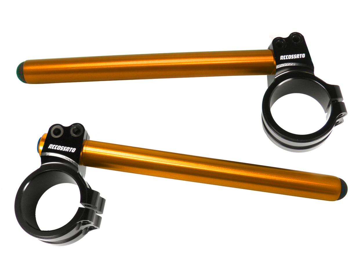 Coppia Di Nuovi Semimanubri Rialzati + 10, Inclinazione 10 gradi - Tipo tubo: Con tappi, Diametro forcella: 50 mm, Rialzo: +10mm