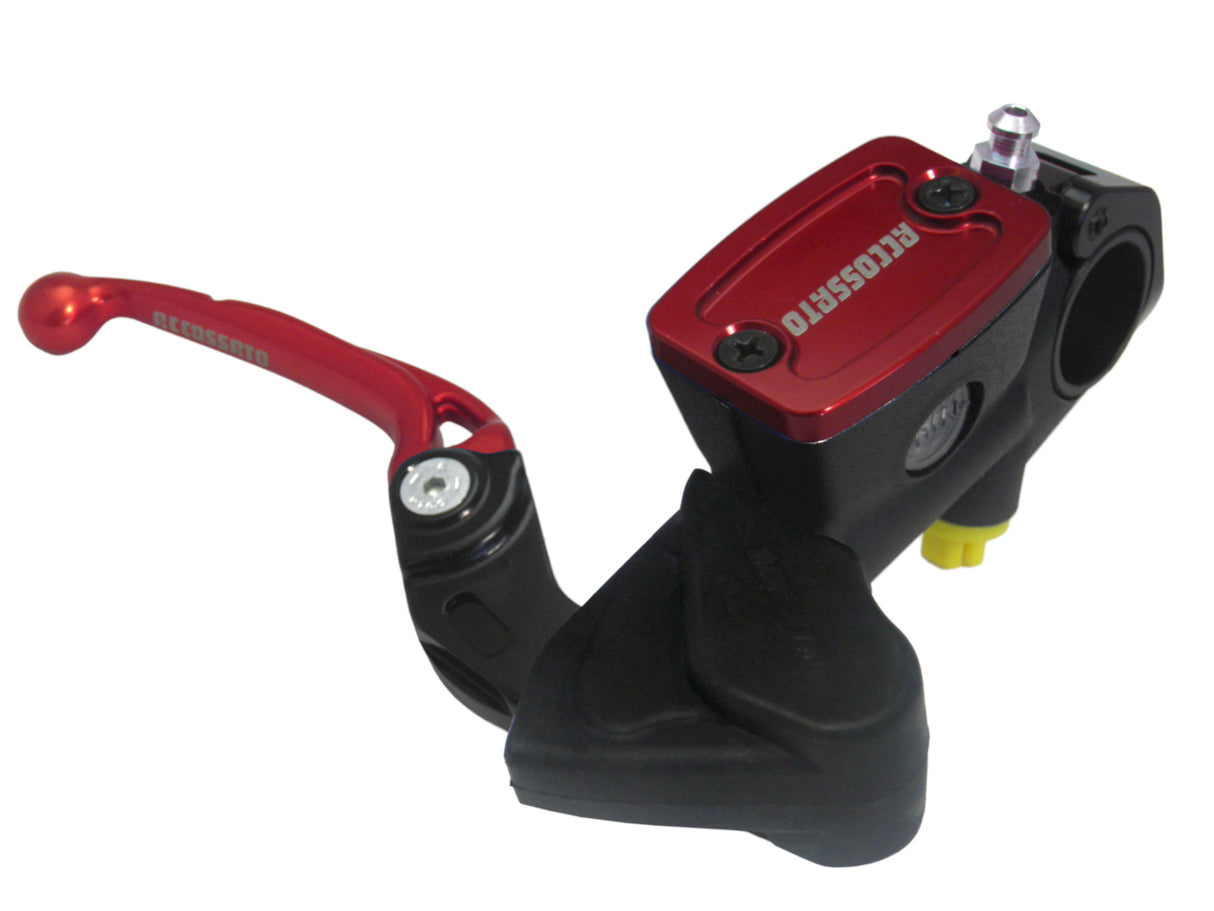 Pompa Freno Radiale Accossato Con Vaschetta Integrata e Leva Snodata, pistone 10.5 mm, per Moto Offroad, Scooter e Pitbike