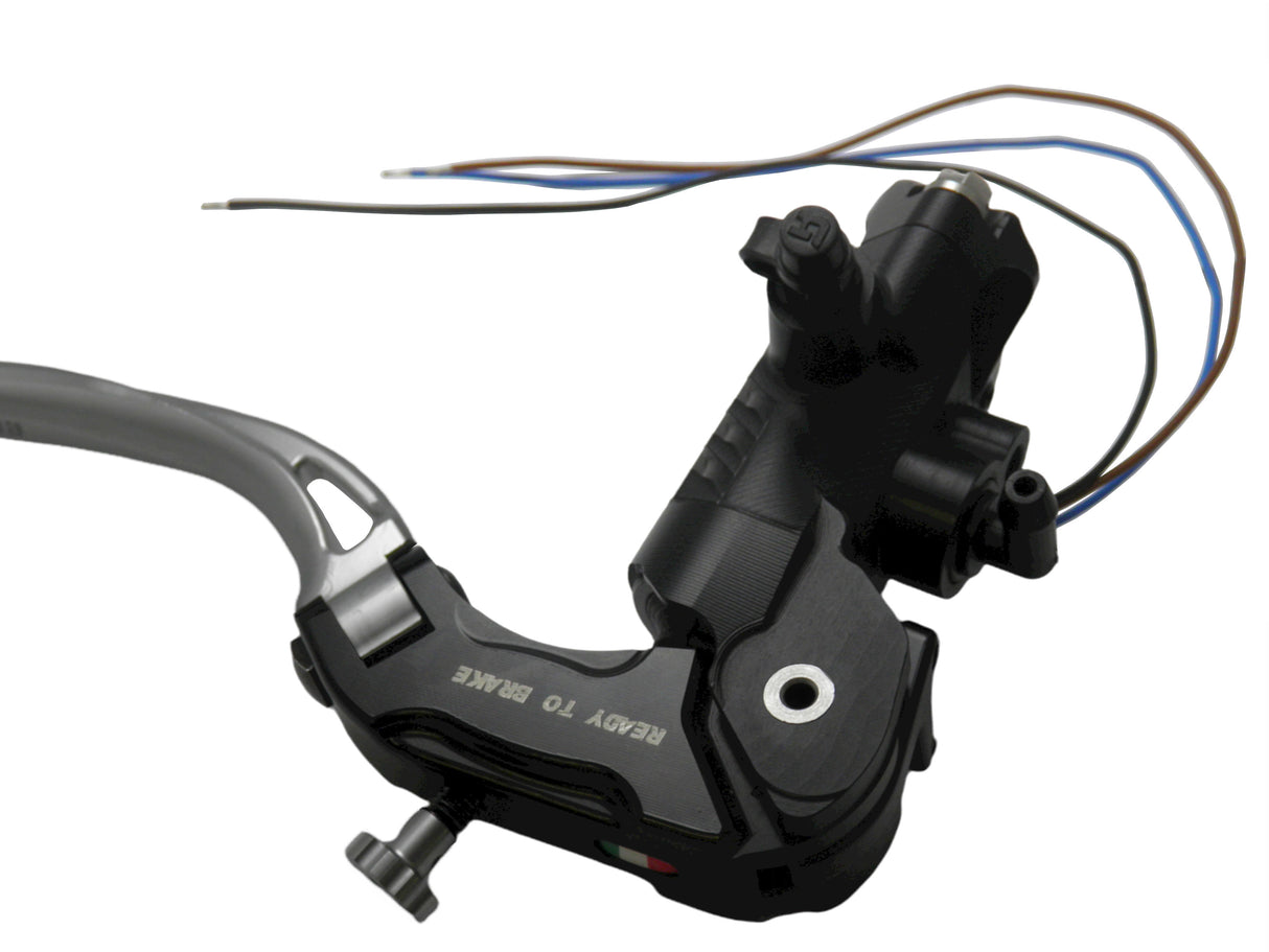 Pompa Freno Ready To Brake Accossato 16x16 Con Leva Snodata Colorata (Pomello+Leva) - Supporto specchio: - N/A, Vaschetta in Alluminio Integrata: - N/A