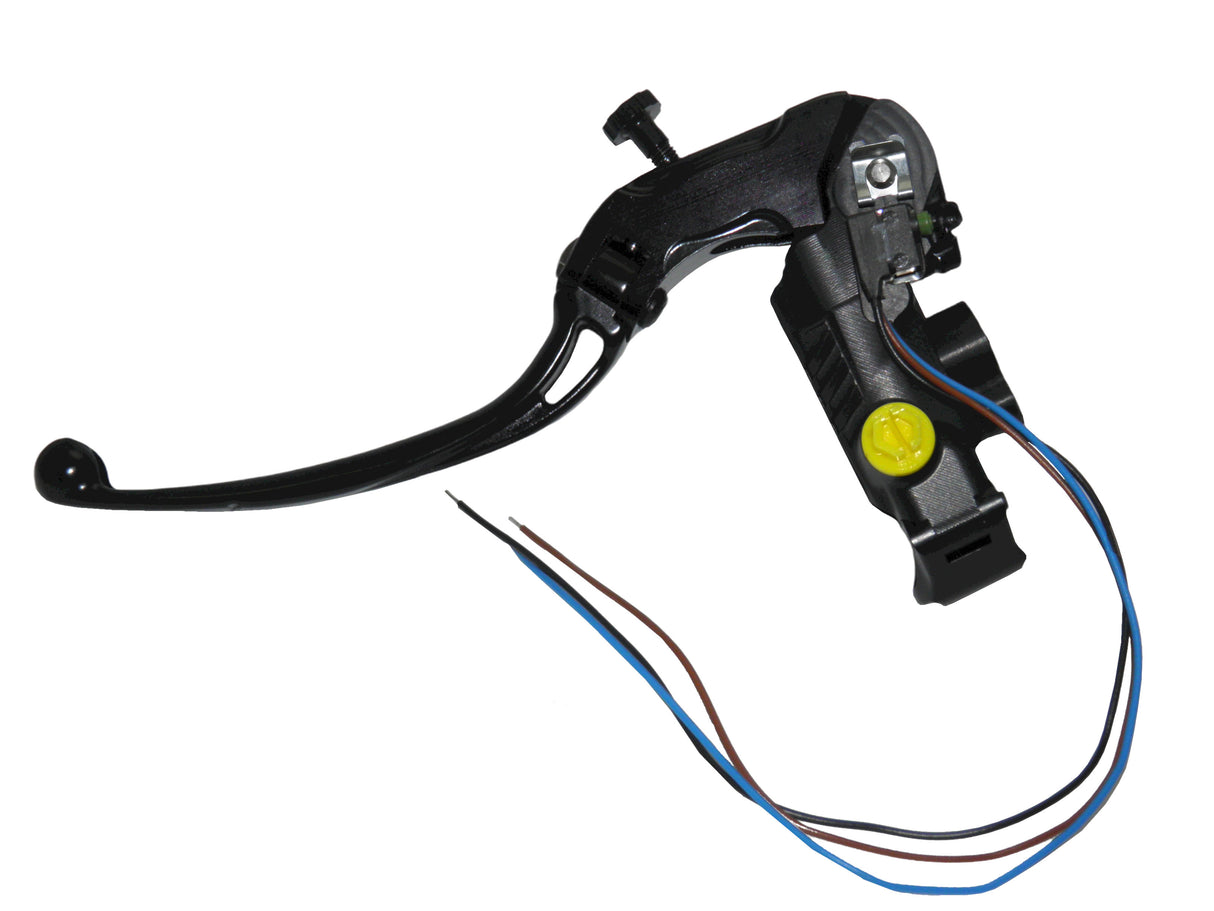 Pompa Freno Ready To Brake Accossato 16x18 Con Leva Snodata Colorata (Pomello+Leva) - Supporto specchio: M8, Vaschetta in Alluminio Integrata: - N/A