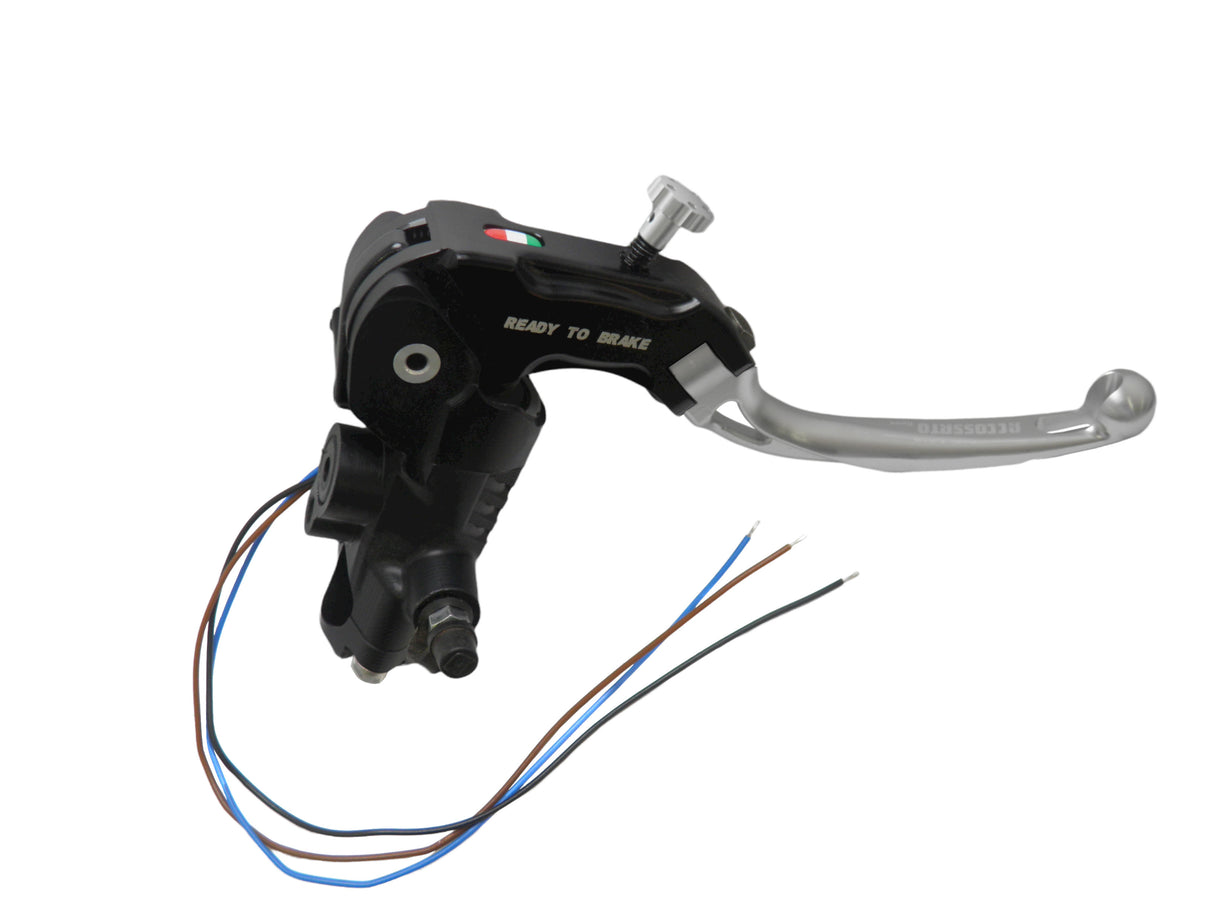 Pompa Freno Ready To Brake Accossato 19x19 Con Leva Snodata Colorata (Pomello+Leva) - Supporto specchio: - N/A, Vaschetta in Alluminio Integrata: - N/A