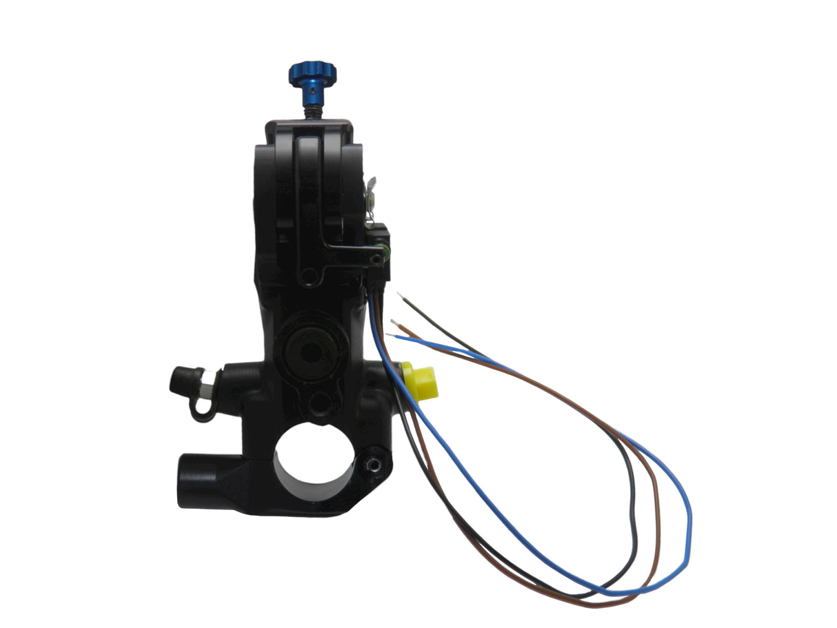 Pompa Frizione Ready To Brake Accossato 16x16 Con Leva Snodata Colorata (Pomello+Leva) - Supporto specchio: M8, Vaschetta in Alluminio Integrata: - N/A