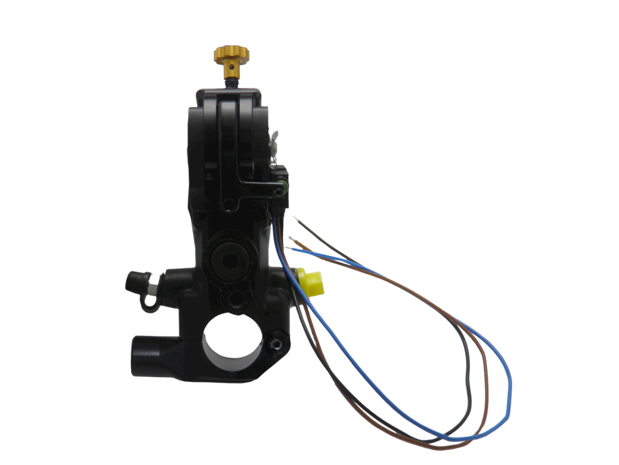 Pompa Frizione Ready To Brake Accossato 16x16 Con Leva Snodata Colorata (Pomello+Leva) - Supporto specchio: M8, Vaschetta in Alluminio Integrata: - N/A