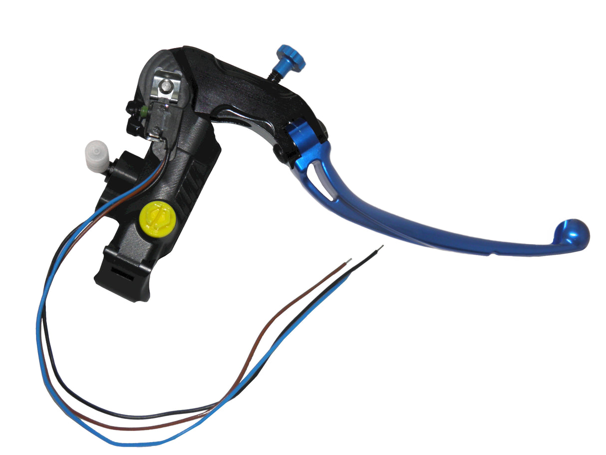 Pompa Frizione Ready To Brake Accossato 16x18 Con Leva Snodata Colorata (Pomello+Leva) - Supporto specchio: M10, Vaschetta in Alluminio Integrata: - N/A