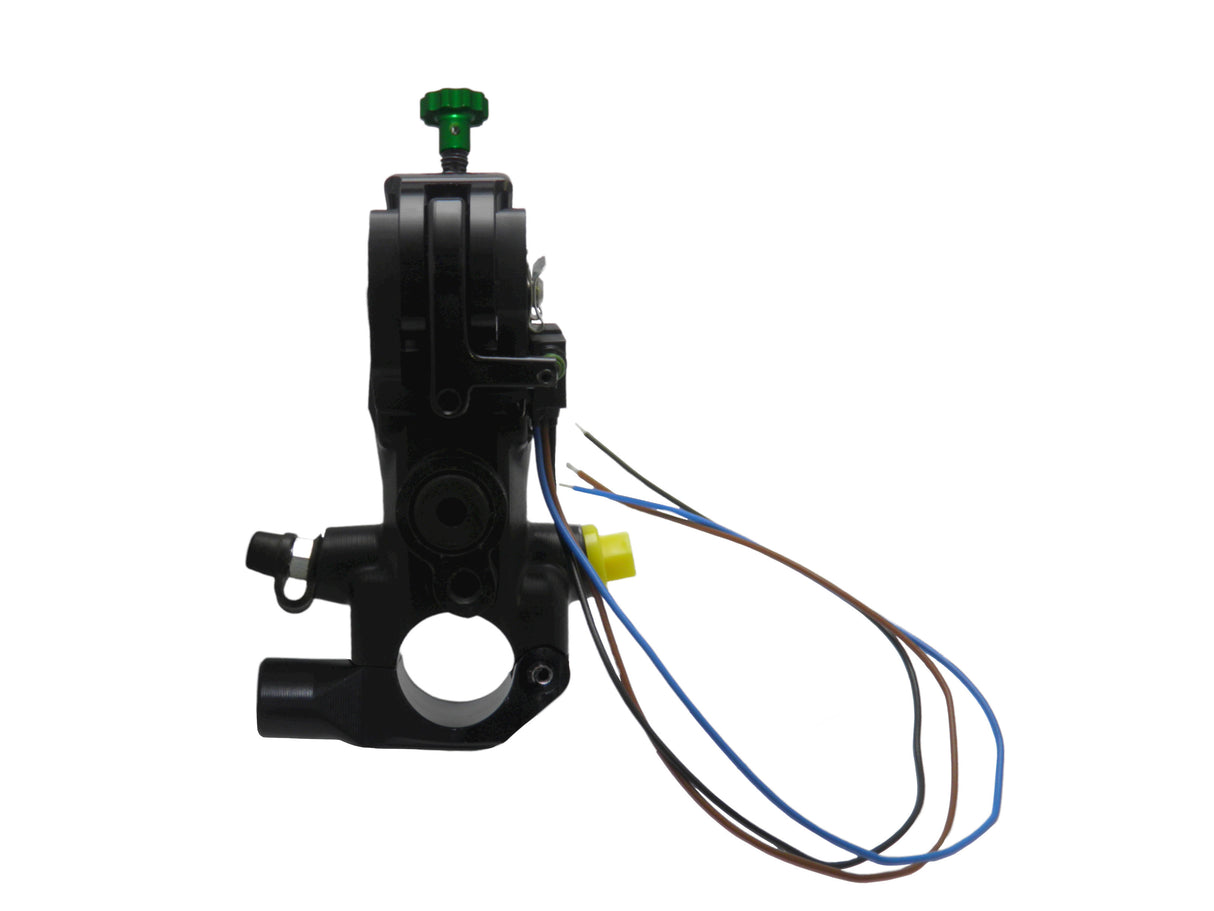 Pompa Frizione Ready To Brake Accossato 16x18 Con Leva Snodata Colorata (Pomello+Leva) - Supporto specchio: M10, Vaschetta in Alluminio Integrata: - N/A