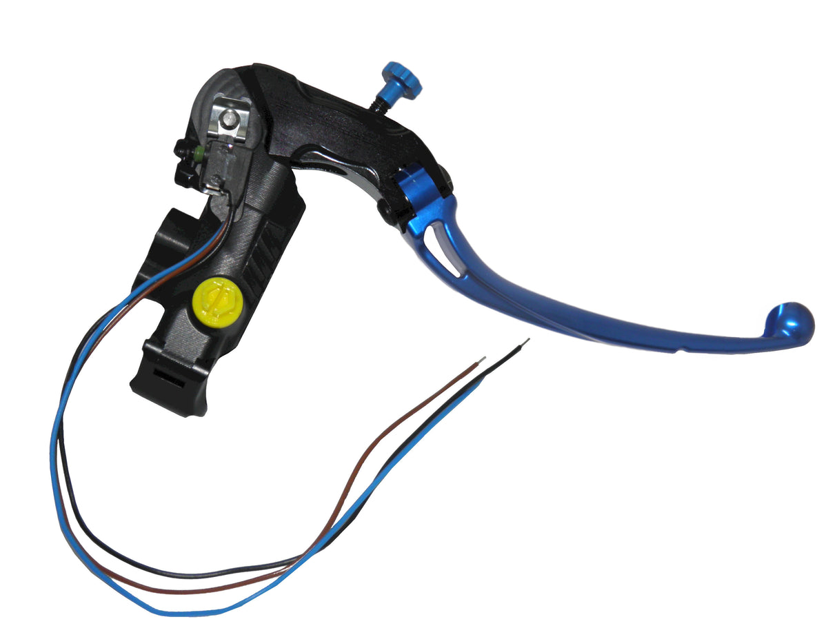 Pompa Frizione Ready To Brake Accossato PRS 16x15-16-17 Con Leva Snodata Colorata (Pomello+Leva) - Opzioni leva: RST, Supporto specchio: M10, Vaschetta in Alluminio Integrata: - N/A