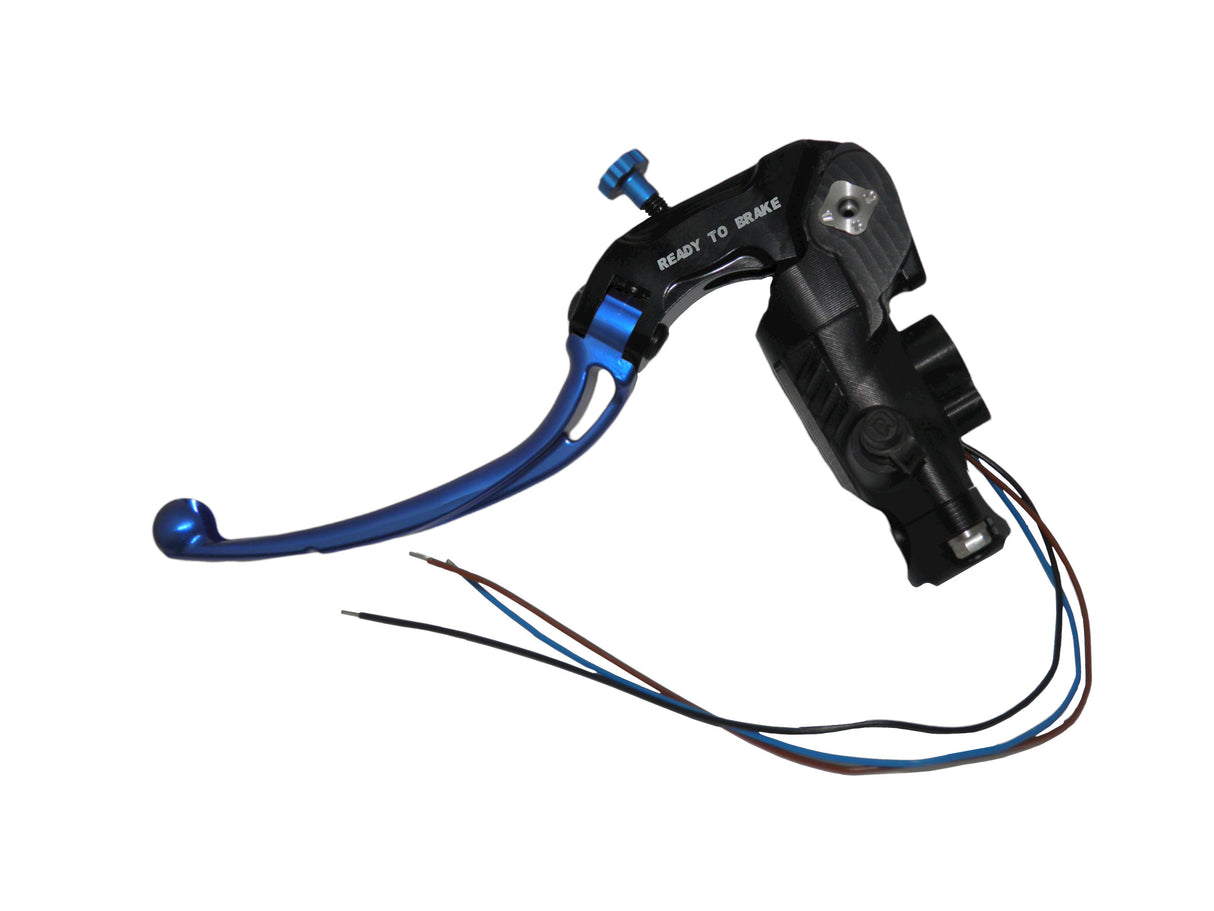 Pompa Frizione Ready To Brake Accossato PRS 16x15-16-17 Con Leva Snodata Colorata (Pomello+Leva) - Opzioni leva: RST, Supporto specchio: - N/A, Vaschetta in Alluminio Integrata: - N/A