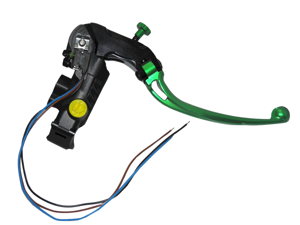 Pompa Frizione Ready To Brake Accossato PRS 16x15-16-17 Con Leva Snodata Colorata (Pomello+Leva) - Opzioni leva: RST, Supporto specchio: M8, Vaschetta in Alluminio Integrata: - N/A
