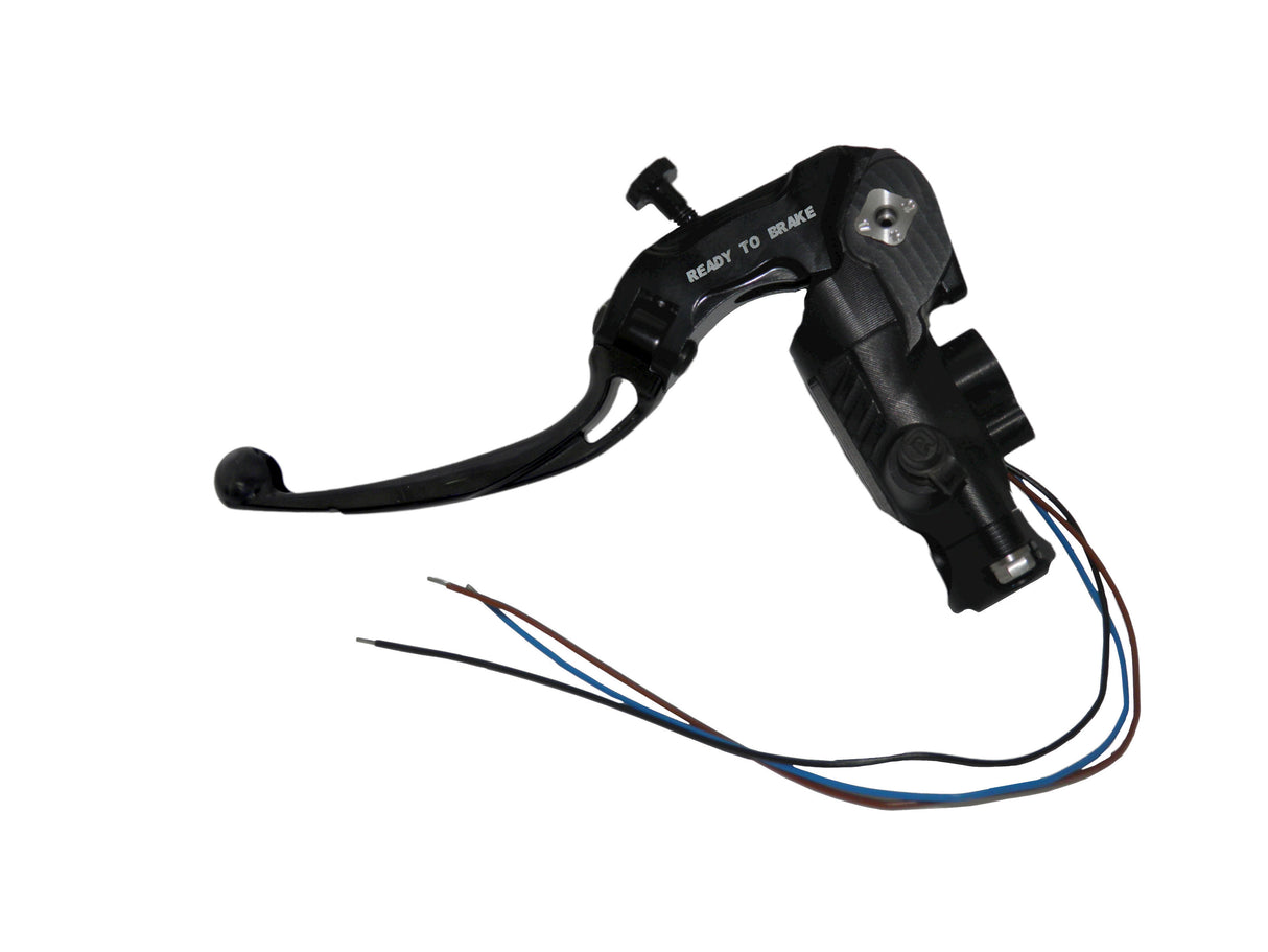 Pompa Frizione Ready To Brake Accossato PRS 16x15-16-17 Con Leva Snodata Colorata (Pomello+Leva) - Opzioni leva: RST, Supporto specchio: - N/A, Vaschetta in Alluminio Integrata: - N/A