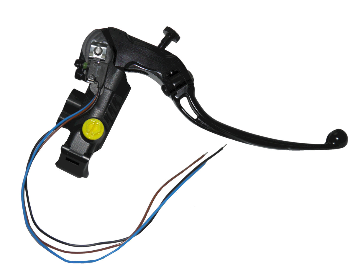 Pompa Frizione Ready To Brake Accossato PRS 16x15-16-17 Con Leva Snodata Colorata (Pomello+Leva) - Opzioni leva: RST, Supporto specchio: M10, Vaschetta in Alluminio Integrata: - N/A