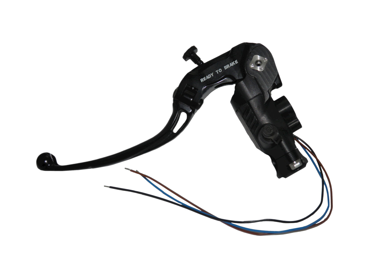 Pompa Frizione Ready To Brake Accossato PRS 16x15-16-17 Con Leva Snodata Colorata (Pomello+Leva) - Opzioni leva: RST, Supporto specchio: - N/A, Vaschetta in Alluminio Integrata: - N/A