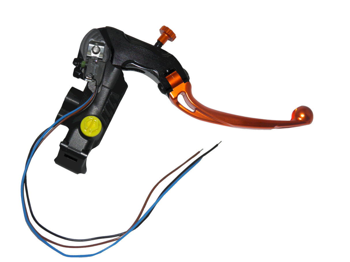 Pompa Frizione Ready To Brake Accossato PRS 16x15-16-17 Con Leva Snodata Colorata (Pomello+Leva) - Opzioni leva: RST, Supporto specchio: - N/A, Vaschetta in Alluminio Integrata: - N/A