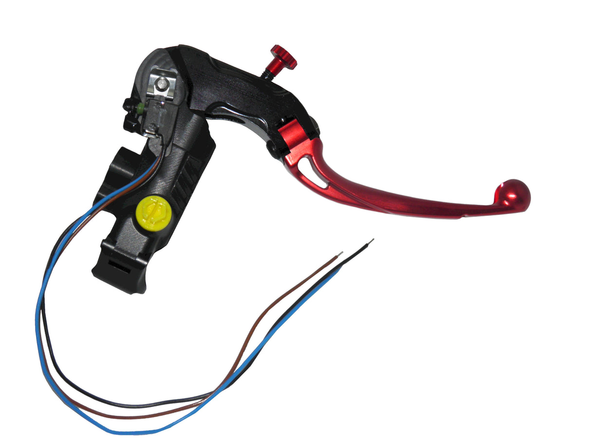 Pompa Frizione Ready To Brake Accossato PRS 16x15-16-17 Con Leva Snodata Colorata (Pomello+Leva) - Opzioni leva: RST, Supporto specchio: - N/A, Vaschetta in Alluminio Integrata: - N/A