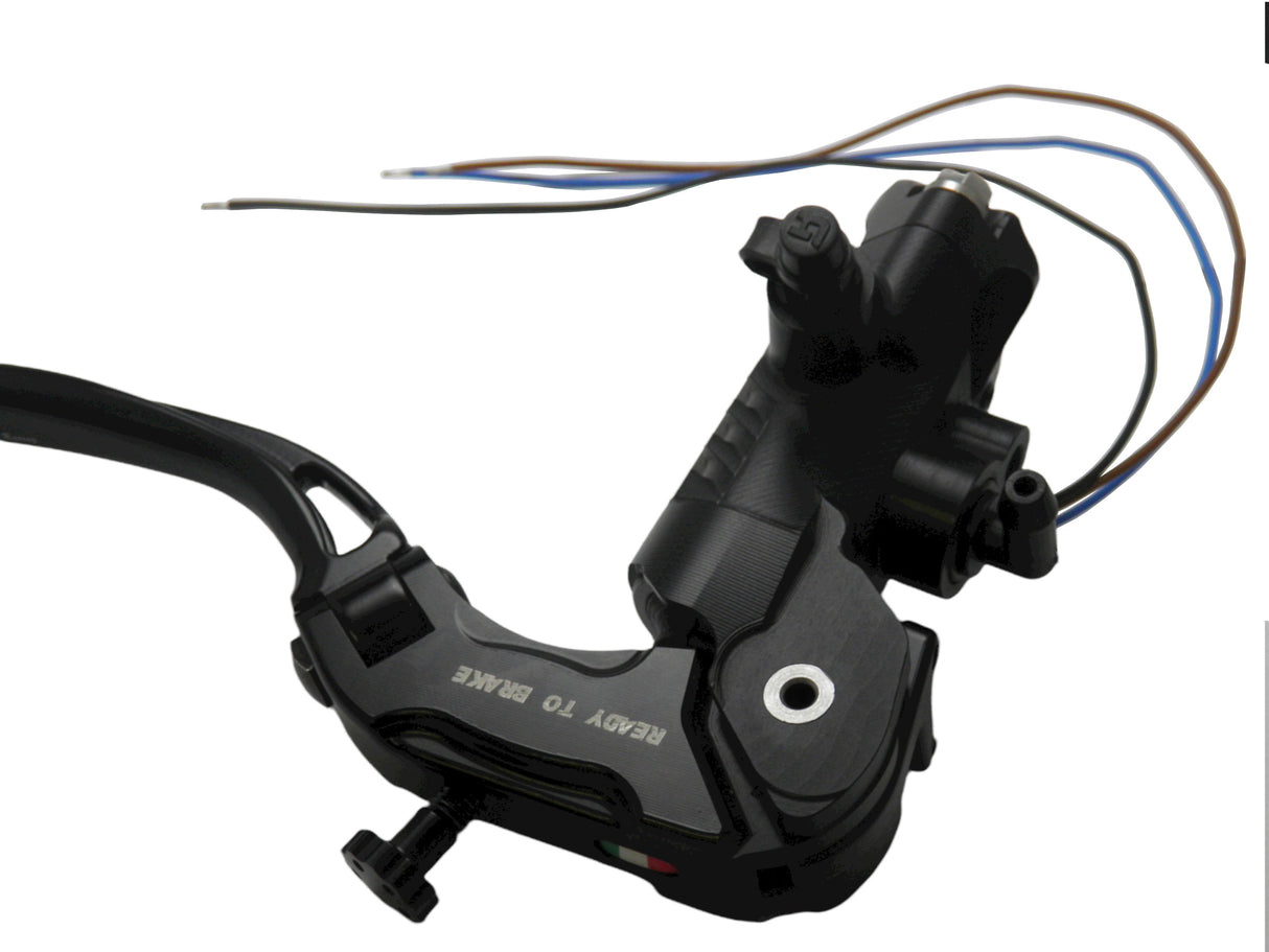Pompa Freno Ready To Brake Accossato 17x18 Con Leva Snodata Colorata (Pomello+Leva) - Supporto specchio: - N/A, Vaschetta in Alluminio Integrata: - N/A