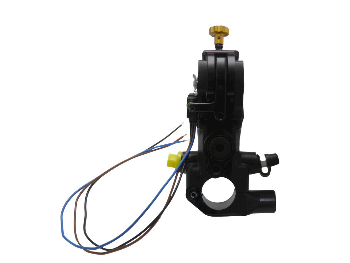 Pompa Freno Ready To Brake Accossato 17x20 Con Leva Snodata Colorata (Pomello+Leva) - Supporto specchio: M10, Vaschetta in Alluminio Integrata: - N/A