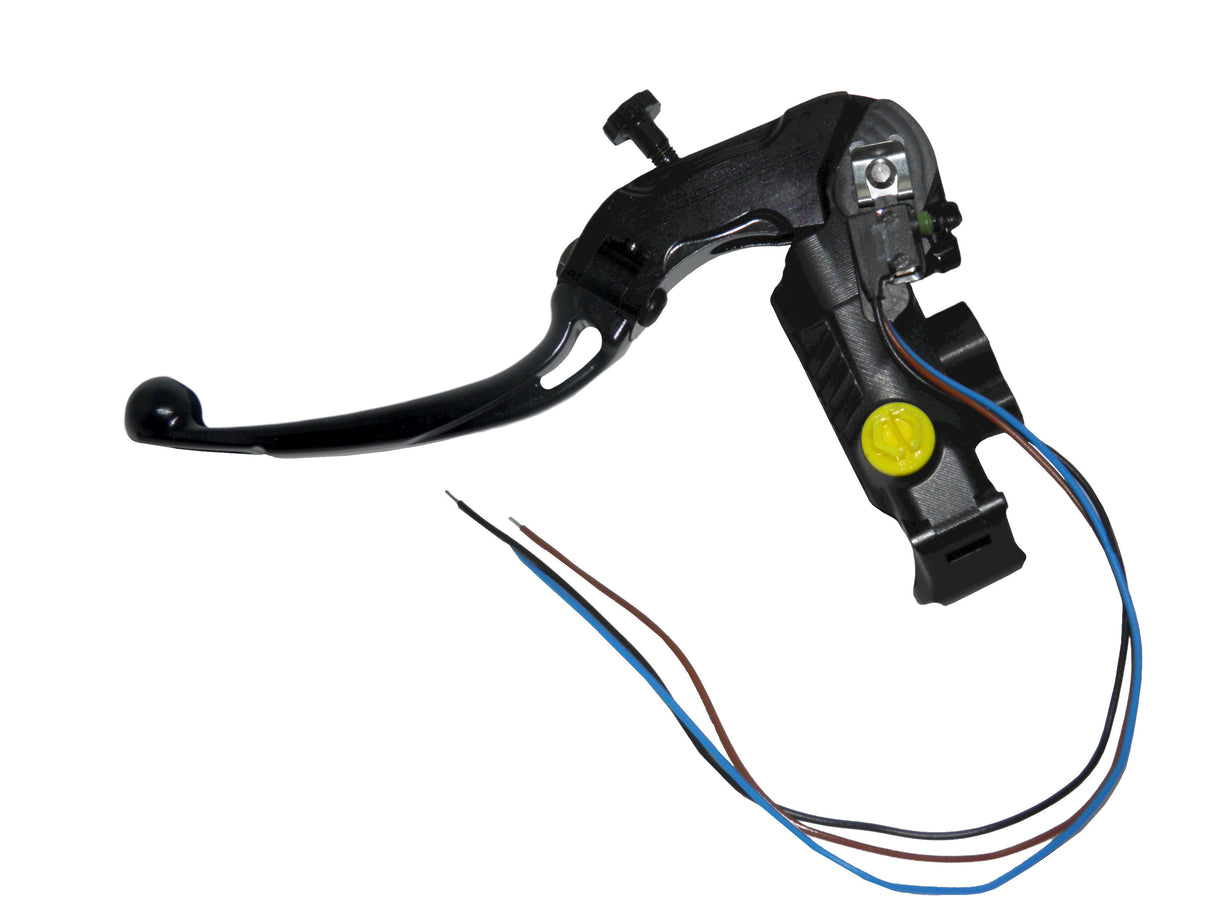 Pompa Freno Ready To Brake Accossato PRS 17x17-18-19 Con Leva Snodata Colorata (Pomello+Leva) - Supporto specchio: M8, Vaschetta in Alluminio Integrata: - N/A