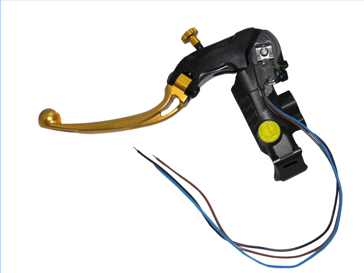 Pompa Freno Ready To Brake Accossato PRS 17x17-18-19 Con Leva Snodata Colorata (Pomello+Leva) - Opzioni leva: RST, Supporto specchio: M8, Vaschetta in Alluminio Integrata: - N/A