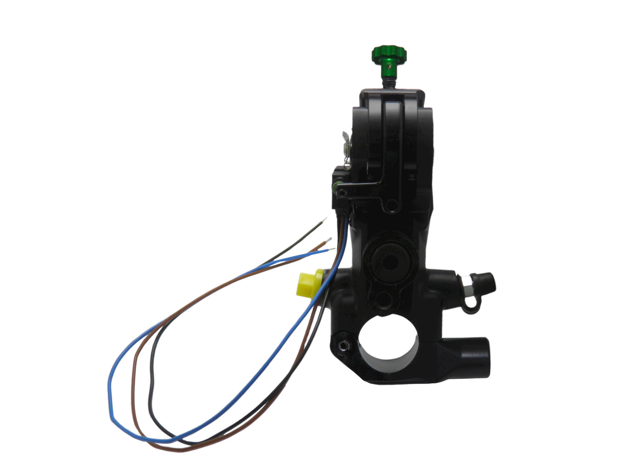 Pompa Freno Ready To Brake Accossato 14x18 Con Leva Snodata Colorata (Pomello+Leva) - Supporto specchio: M10, Vaschetta in Alluminio Integrata: - N/A