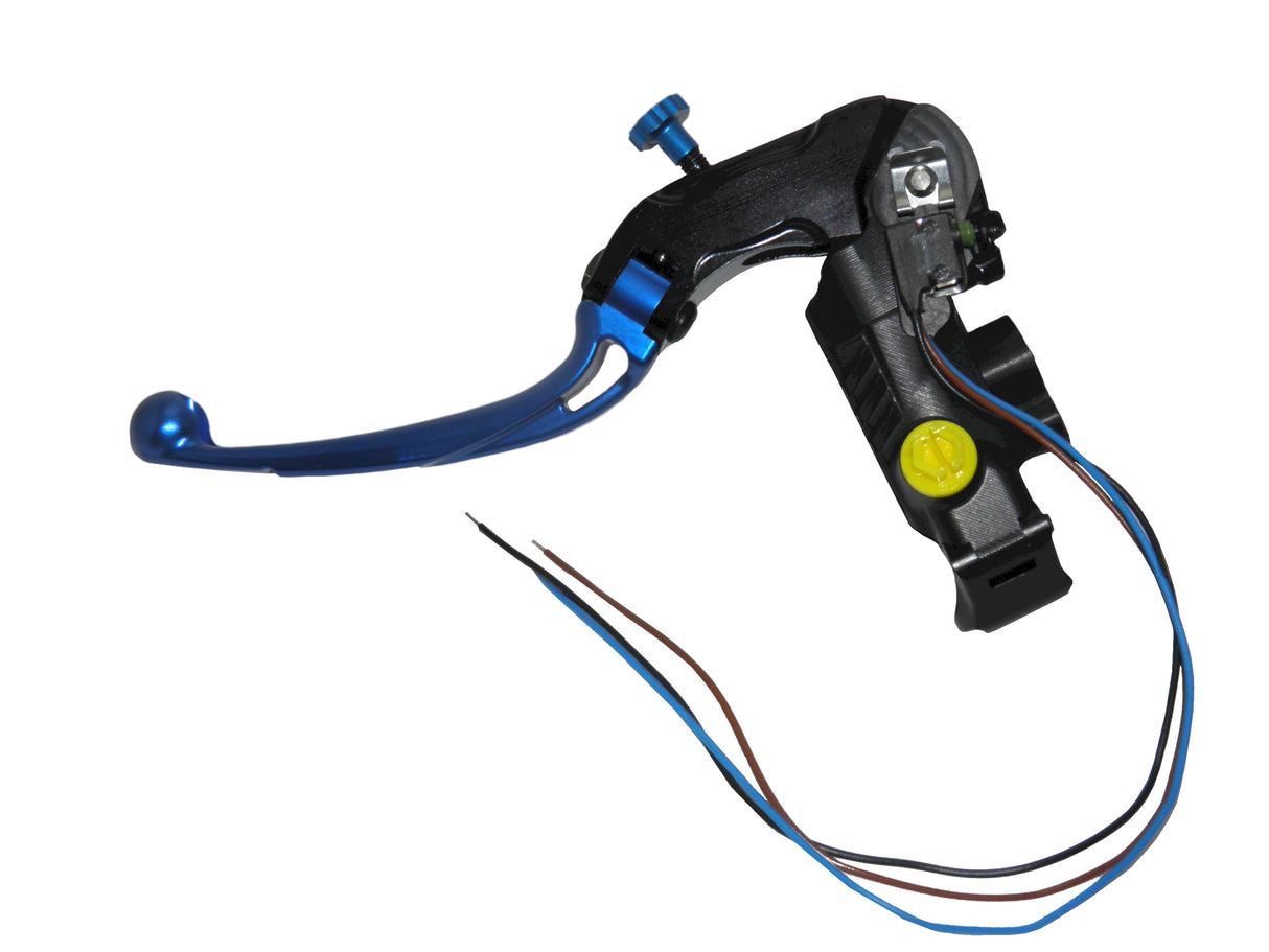 Pompa Freno Ready To Brake Accossato 15x18 Con Leva Snodata Colorata (Pomello+Leva) - Supporto specchio: M10, Vaschetta in Alluminio Integrata: - N/A