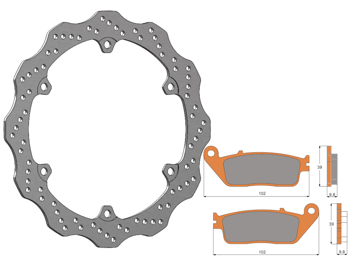 Kit Dischi Freno Flottanti Anteriori Accossato Linea Elite per Moto DK230 + Pastiglie freno AGPA81