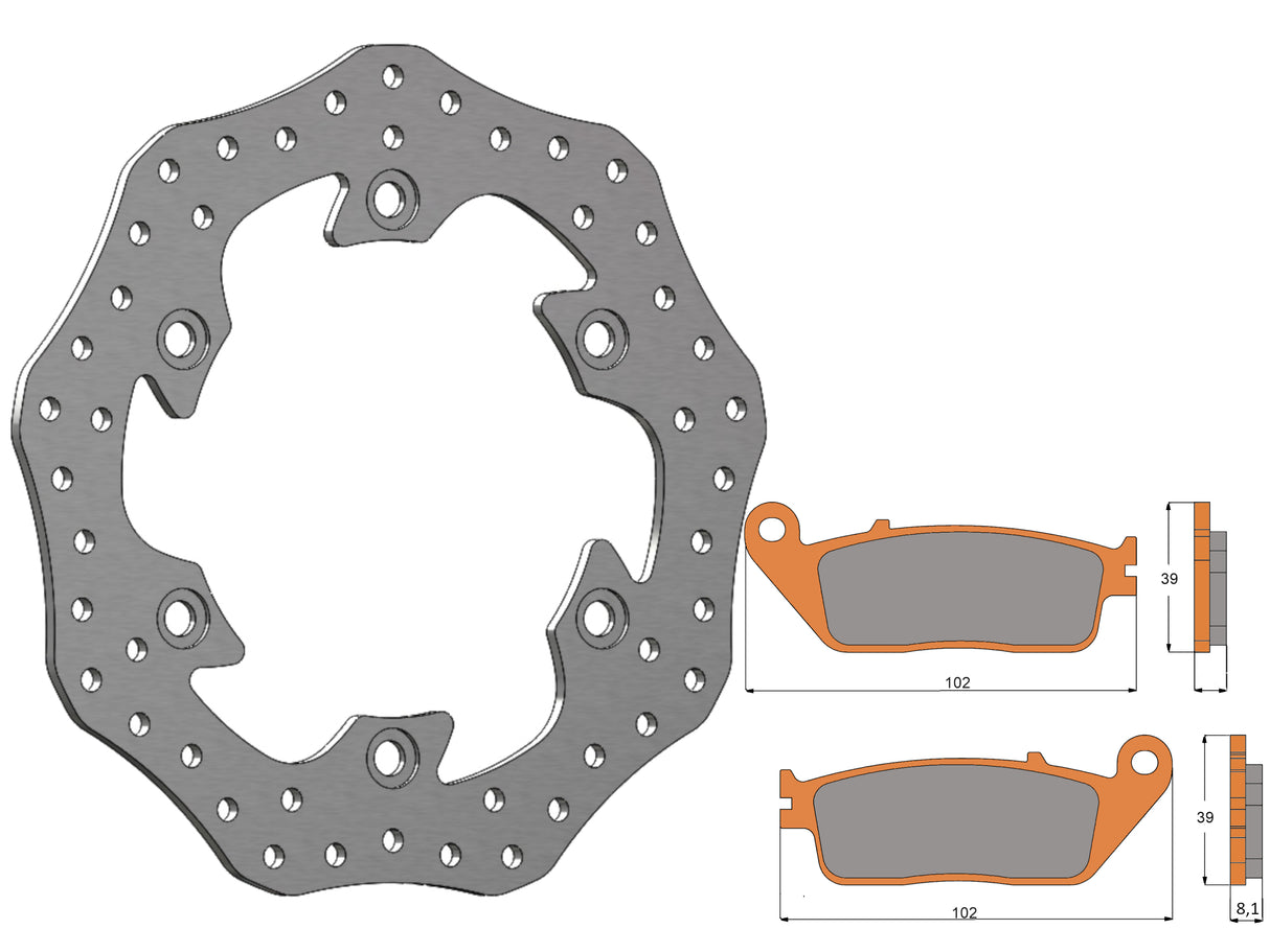Kit Dischi Freno Flottanti Anteriori Accossato Linea Elite per Moto DK233 + Pastiglie freno AGPA72
