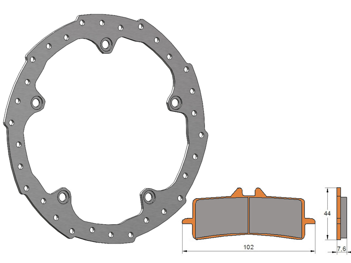 Kit Dischi Freno Flottanti Anteriori Accossato Linea Elite per Moto DKS234 + Pastiglie freno AGPA106