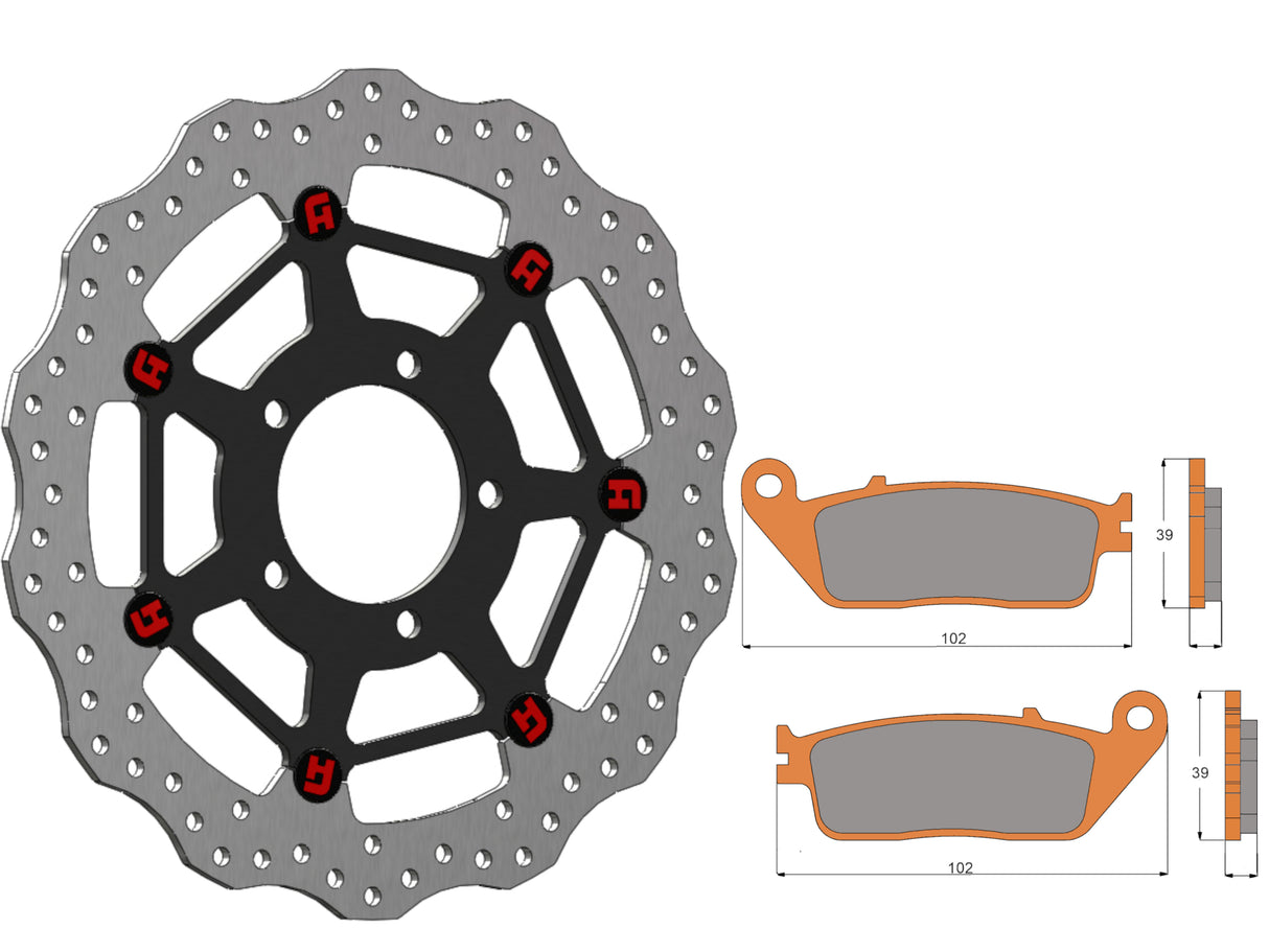 Kit Dischi Freno Flottanti Anteriori Accossato Linea Elite per Moto DK235 + Pastiglie freno AGPA72