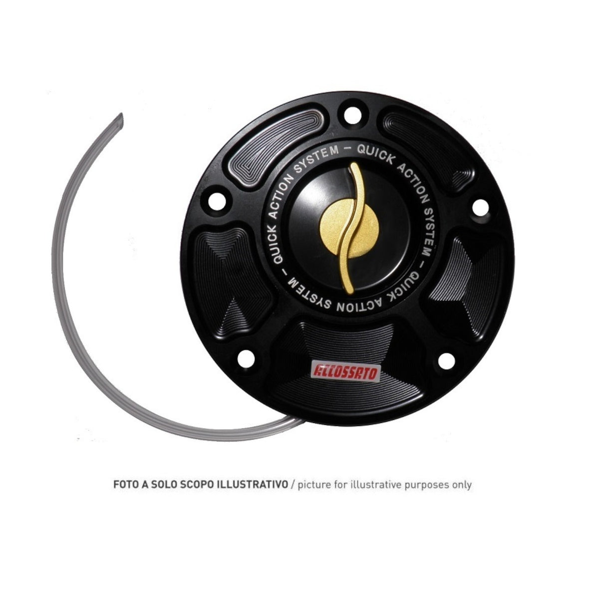 Tappo Per Serbatoio Carburante con Chiusura Rapida Accossato, ricavato in alluminio CNC