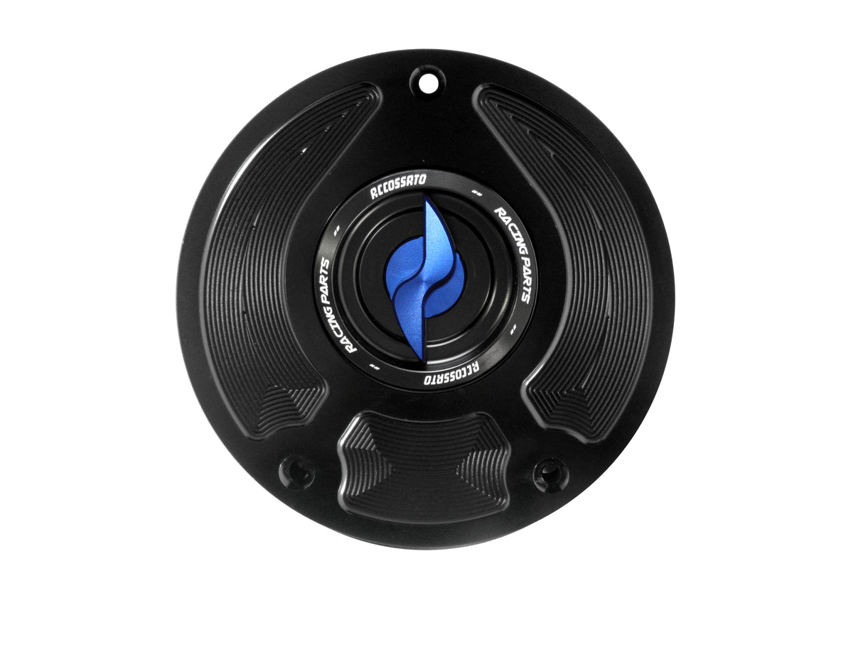 Tappo serbatoio per moto Honda con sgancio rapido ricavato dal pieno in alluminio, marca Accossato codice FC109